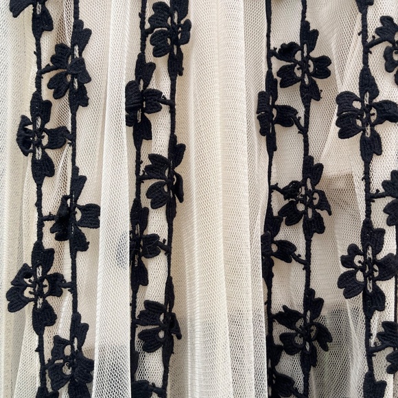 Free People Limited Edition Embroidered Tulle Maxi Dress – Black Floral on Ivory - Picture 5 of 9